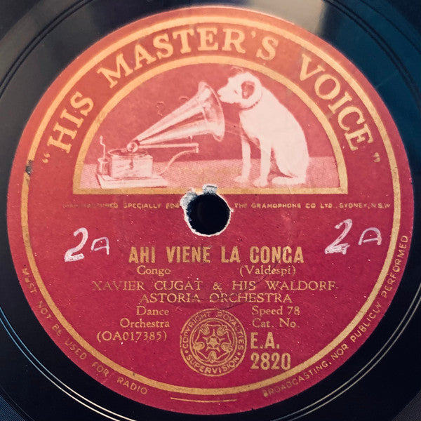 Xavier Cugat & His Waldorf-Astoria Orchestra* : Estrellita / Ahi Viene La Conga (Shellac, 10", RE)