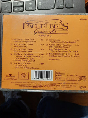 Various : Pachelbel's Greatest Hit Canon In D (CD, Comp)