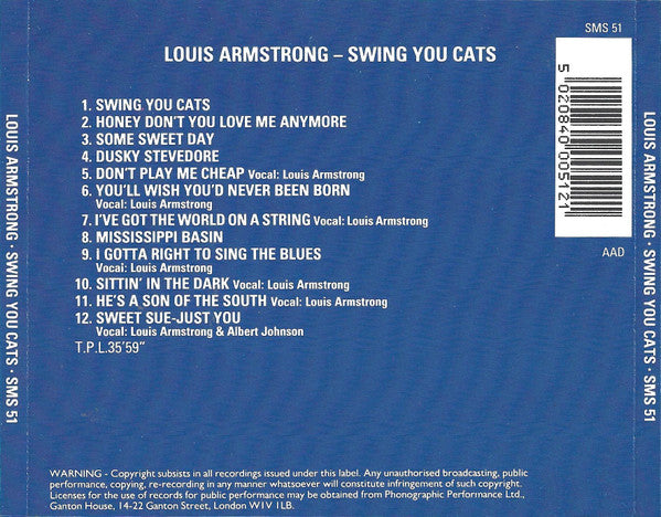 Louis Armstrong & His Orchestra* : Swing You Cats (CD, Comp)