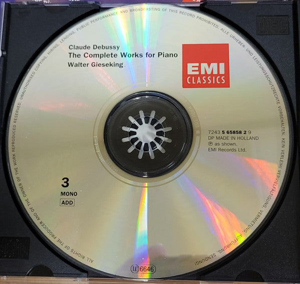 Claude Debussy - Walter Gieseking : The Complete Works For Piano (4xCD, Comp, Mono, RE, RM)