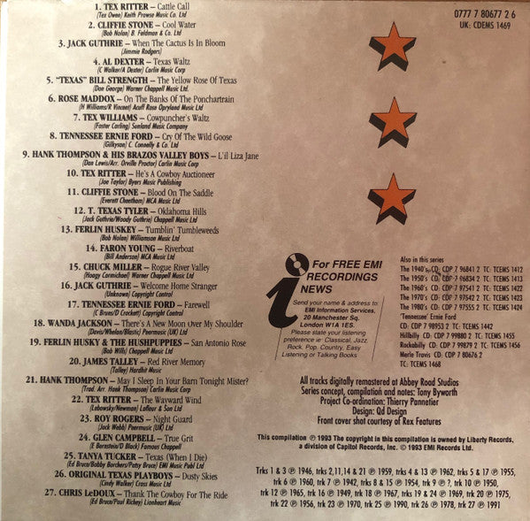 Various : Capitol Country Music Classics - Cowboy Songs (CD, Comp)