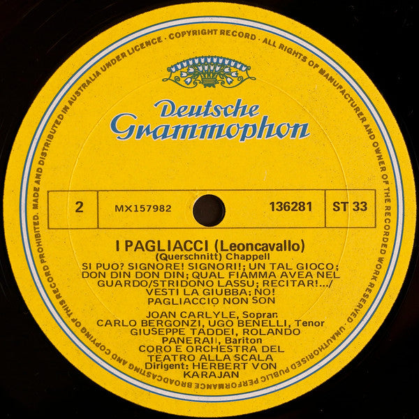 Pietro Mascagni / Ruggiero Leoncavallo - Herbert von Karajan : Cavalleria Rusticana / I Pagliacci (LP, Album)