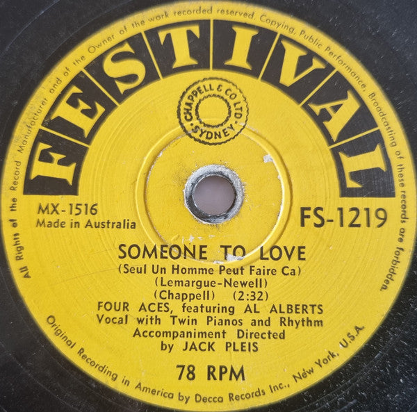 Four Aces* : Written On The Wind / Someone To Love (Shellac, 10")