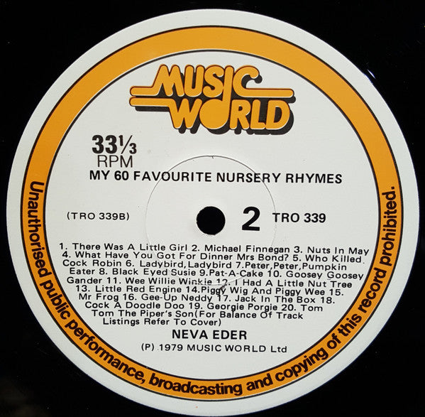 Neva Eder : My 60 Favourite Nursery Rhymes (LP, Album)