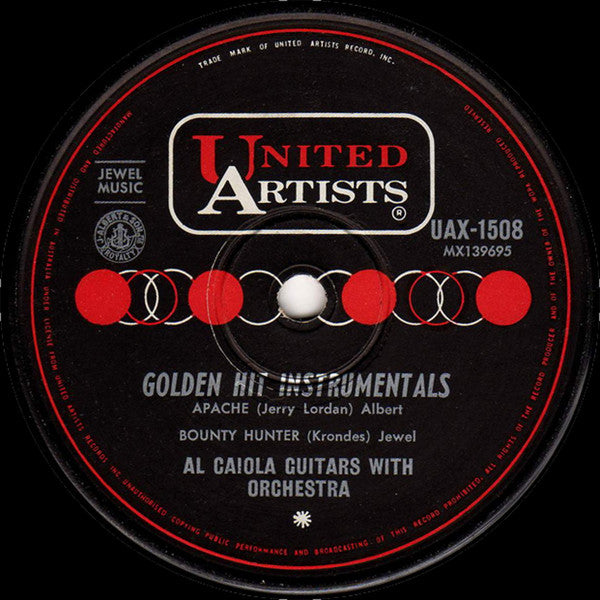 Al Caiola Guitars With Orchestra* : Golden Hit Instrumentals (7", EP, Mono)