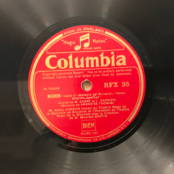 Maurice Demoulin, Lucienne Tragin, André D'Arkor, Valère Mayer, Germaine Cernay, Orchestre Du Théâtre Royal De La Monnaie, Choeurs Du Théâtre Royal De La Monnaie : Mignon (6xShellac, 12")