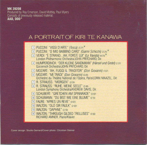 Kiri Te Kanawa : A Portrait Of Kiri Te Kanawa (CD, Comp, RE)