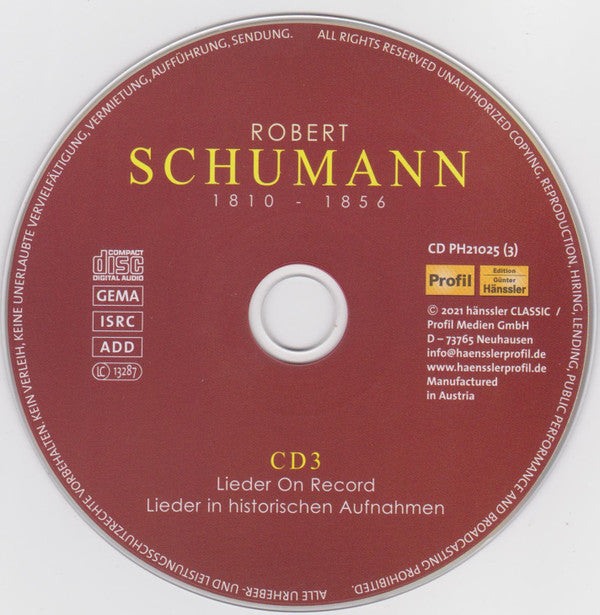 Schumann* - Lotte Lehmann | Elisabeth Höngen | Therese Behr-Schnabel | Elisabeth Schwarzkopf | Susan Metcalfe-Casals | Ria Ginster | Elisabeth Schumann | Leo Slezak | George Henschel | Richard Tauber | Karl Erb | Aksel Schiøtz | Dietrich Fischer-Dieskau | Gerhard Hüsch | Friedrich Schorr : Lieder On Record & Legendary Lied Cycle Recordings Vol. 2 (Lieder In Historischen Aufnahmen (1901-1951) (4xCD, Comp, RM)