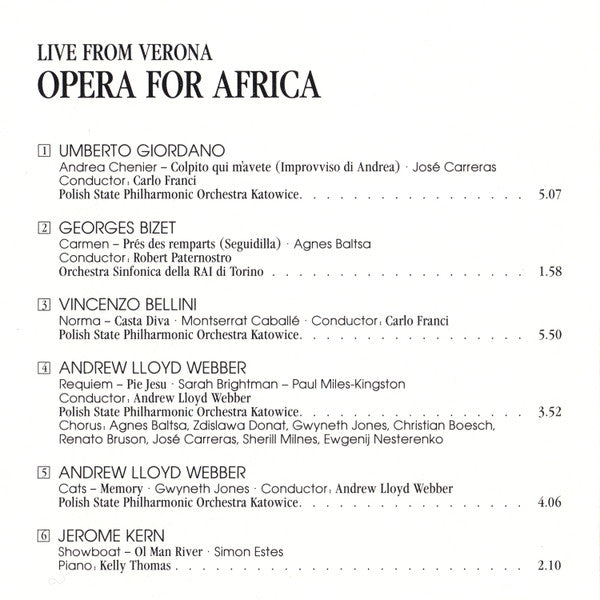 Various : Arena Di Verona: Opera For Africa (Live From Verona) (CD)