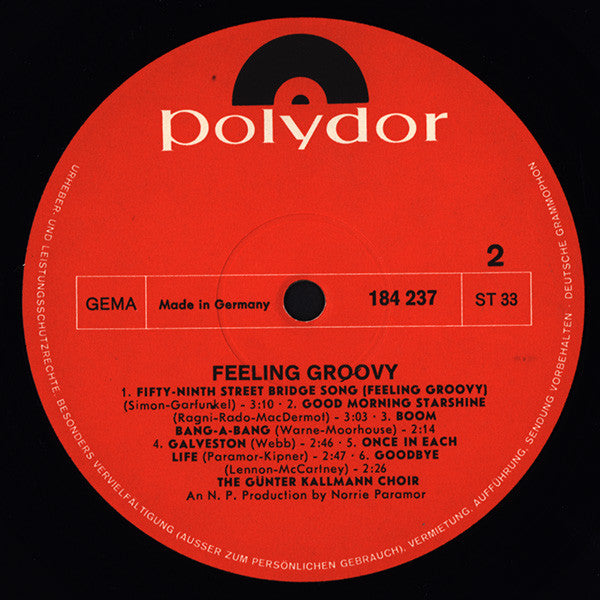 The Günter Kallmann Choir* : Feeling Groovy (LP, Album)