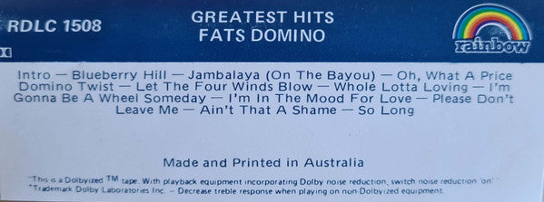 Fats Domino : Greatest Hits (Cass, Album, RE)