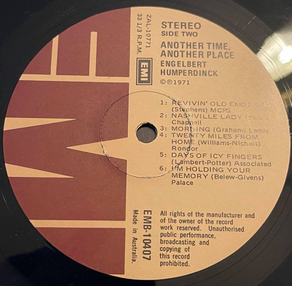 Engelbert Humperdinck : Another Time, Another Place (LP, Album, RE)