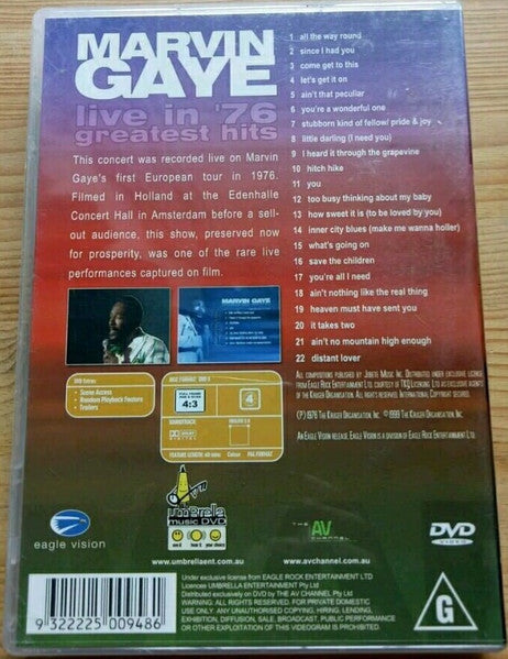 Marvin Gaye : Greatest Hits Live In '76 (DVD-V, PAL)