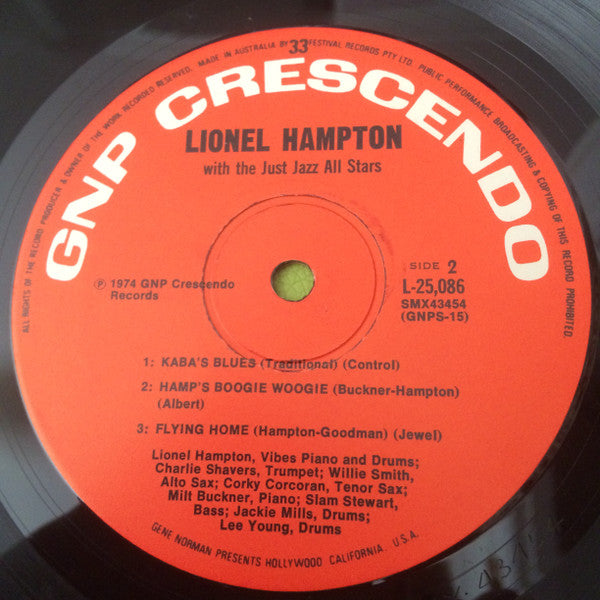 Lionel Hampton : Lionel Hampton With The Just Jazz All Stars (LP)