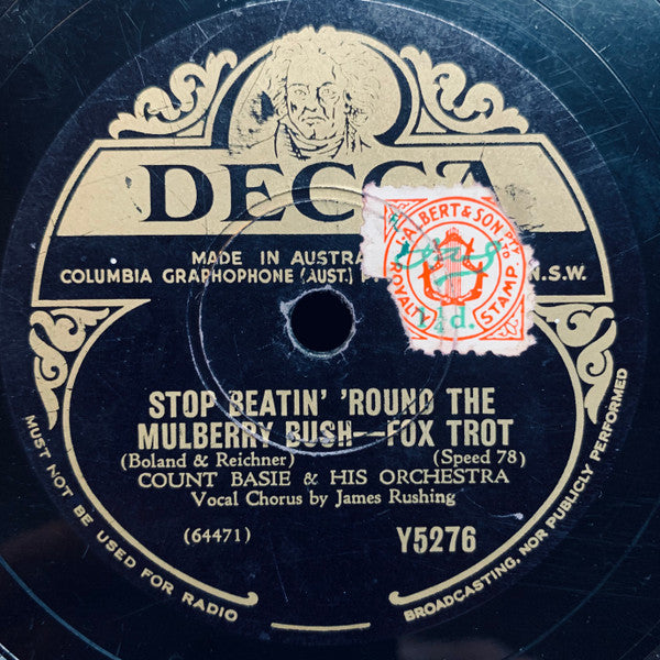 Count Basie & His Orchestra* : Blue And Sentimental / Stop Beatin' 'Round The Mulberry Bush (Shellac, 10")