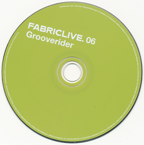 Grooverider : FabricLive. 06 (CD, Mixed, Promo)