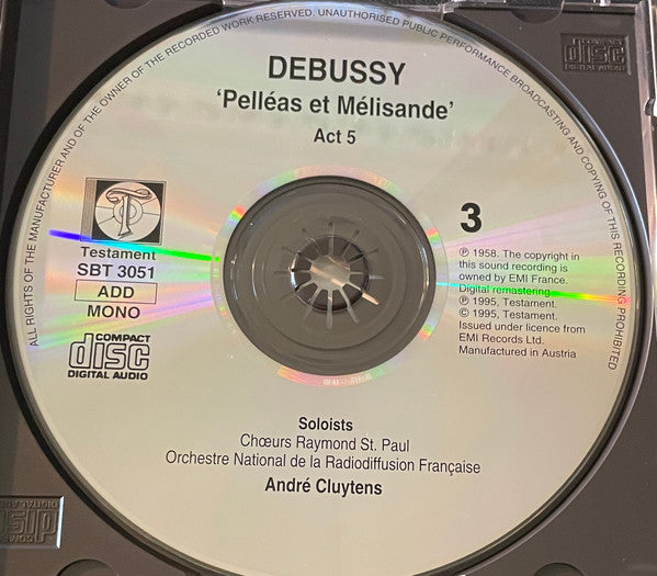 Claude Debussy - André Cluytens, Victoria De Los Angeles, Jacques Jansen, Gérard Souzay : Pelléas Et Mélisande (3xCD, Mono, RE, RM + Box, Mono)
