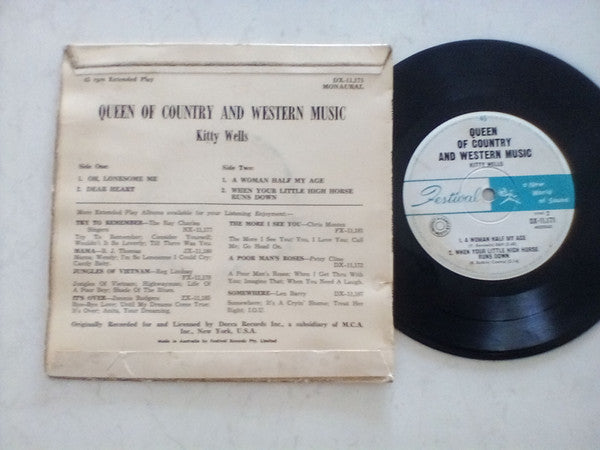 Kitty Wells : Queen Of Country & Western Music (7", EP)