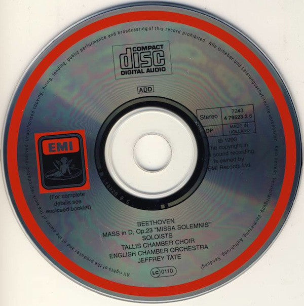 Beethoven* ‧ Carol Vaness ‧ Waltraud Meier ‧ Hans Peter Blochwitz ‧ Hans Tschammer ‧ Tallis Chamber Choir ‧ English Chamber Orchestra ‧ Jeffrey Tate : Missa Solemnis (CD, Album)