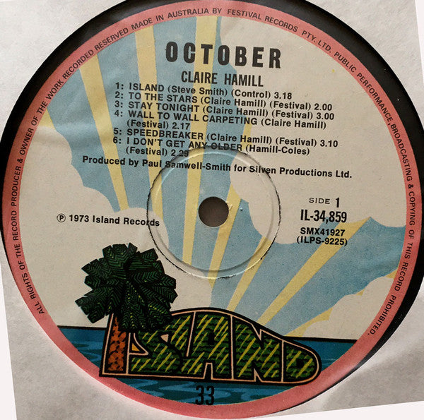 Claire Hamill : October (LP, Album, Gat)