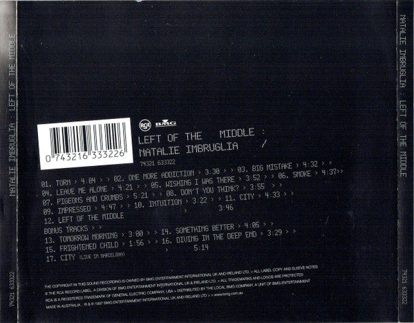 Natalie Imbruglia : Left Of The Middle (CD, Album)