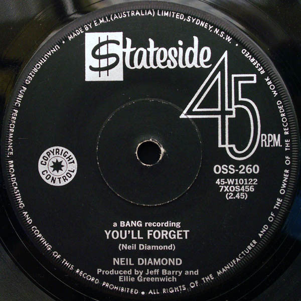 Neil Diamond : Girl, You'll Be A Woman Soon / You'll Forget (7", Single)