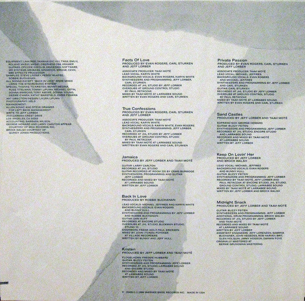 Jeff Lorber Featuring Karyn White And Michael Jeffries : Private Passion (LP, Album, Spe)