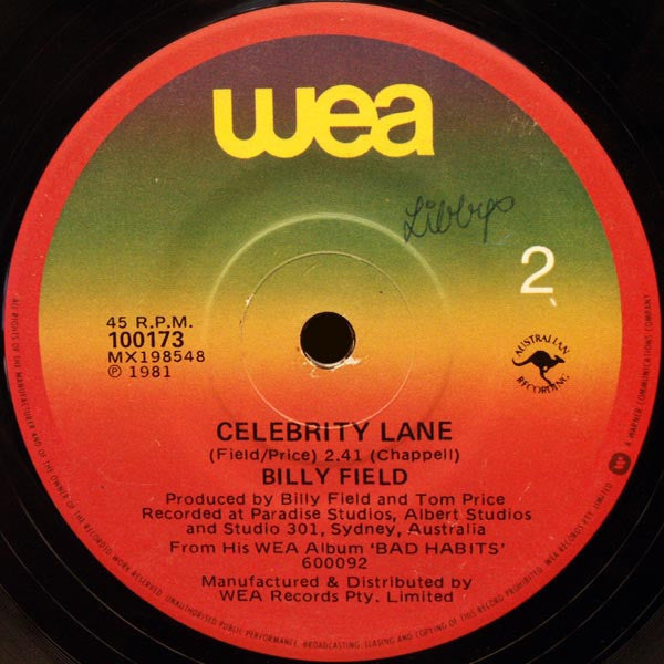 Billy Field : You Weren't In Love With Me (7", Single)