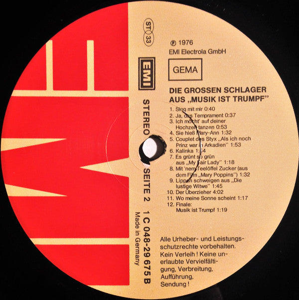 Various : Die Großen Schlager Aus Musik Ist Trumpf (LP, Comp)