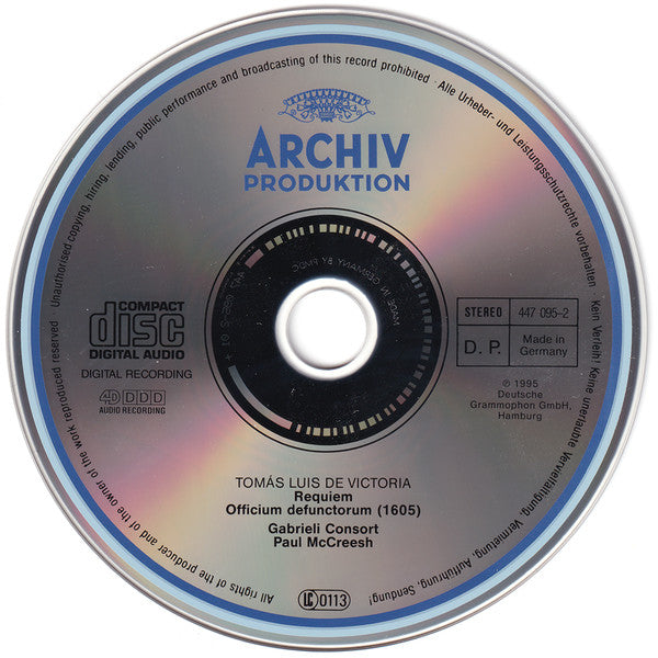 Victoria* - Gabrieli Consort • Paul McCreesh : Requiem: Officium Defunctorum • 1605 (CD, Album)