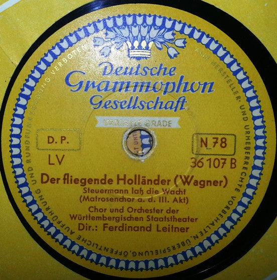Chor* Und Orchester Der Württembergischen Staatstheater Stuttgart : Der Fliegende Holländer (Shellac, 10")