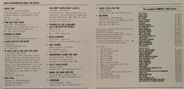 Dinah Washington Featuring Quincy Jones : Dinah Washington Sings The Blues (CD, Comp, RM)