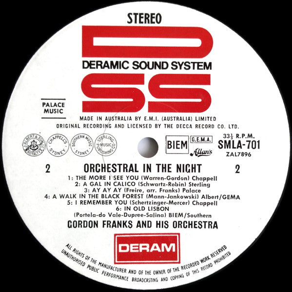 Gordon Franks And His Orchestra : Orchestral In The Night (LP, Album)