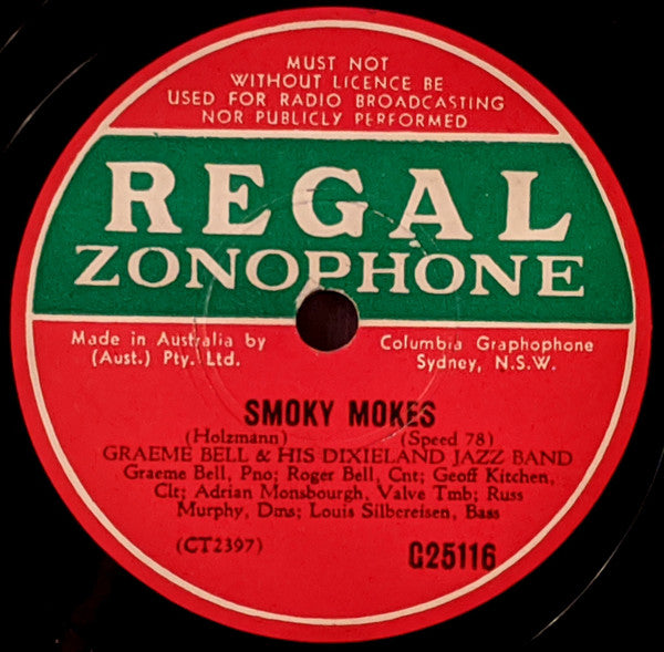 Graeme Bell And His Dixieland Jazz Band : Ugly Child / Smoky Mokes (Shellac, 10")
