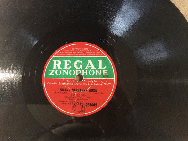 Slim Dusty : The Rutland Rodeo / Sunny Northern Rose (Shellac, 10")