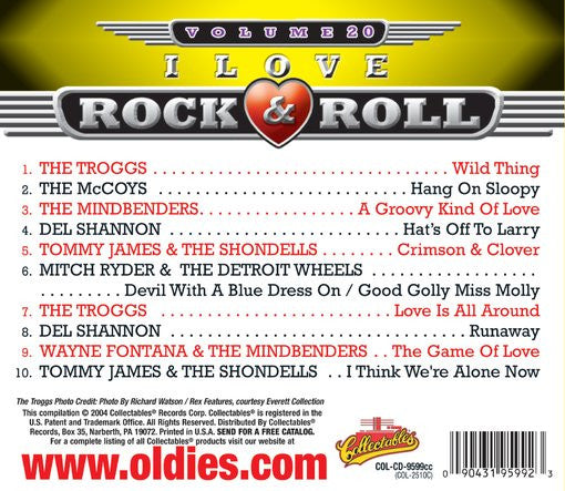 Various : I Love Rock & Roll (Volume 20) (CD)