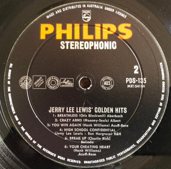 Jerry Lee Lewis : The Golden Hits Of Jerry Lee Lewis (LP, Album)