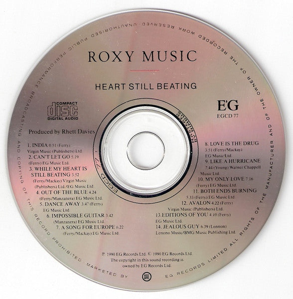 Roxy Music : Heart Still Beating (CD, Album)