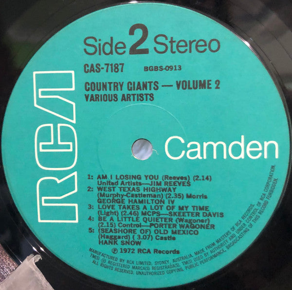 Various : Country Giants Vol. 2 (LP, Comp, RE)