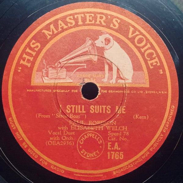 Paul Robeson / Paul Robeson With Elisabeth Welch : Ol' Man River / I Still Suits Me (Shellac, 10")