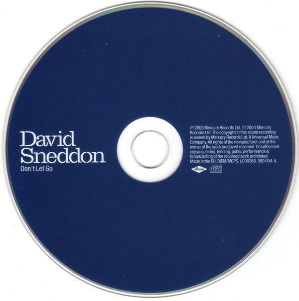 David Sneddon : Don't Let Go (CD, Single, Enh)