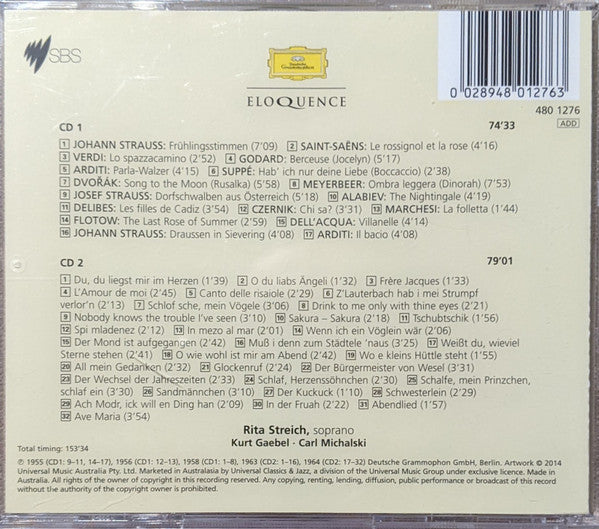 Rita Streich : Waltzes & Arias - Folk Songs & Lullabies (2xCD, Comp, RM)