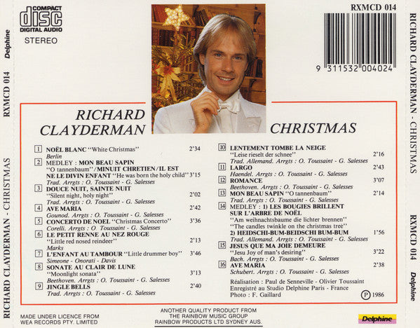 Richard Clayderman : Christmas (CD, Album, RE)