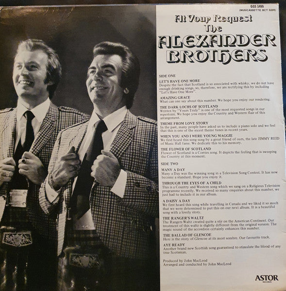 The Alexander Brothers : At Your Request The Alexander Brothers (LP)