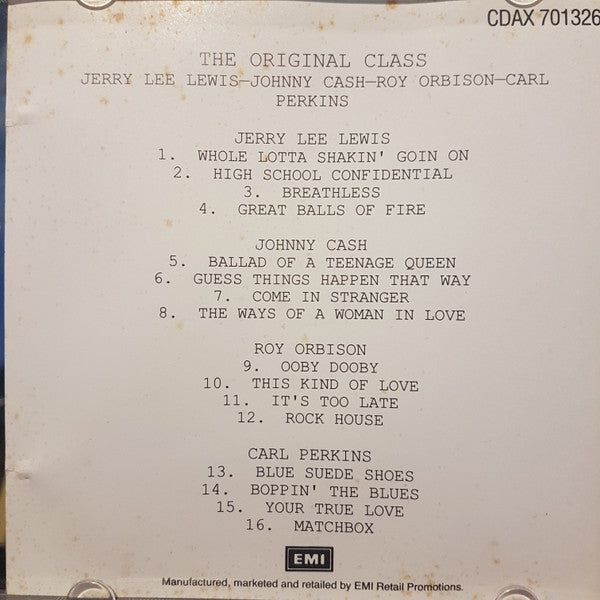 Johnny Cash, Jerry Lee Lewis, Roy Orbison, Carl Perkins : The Original Class (CD, Comp, RE)