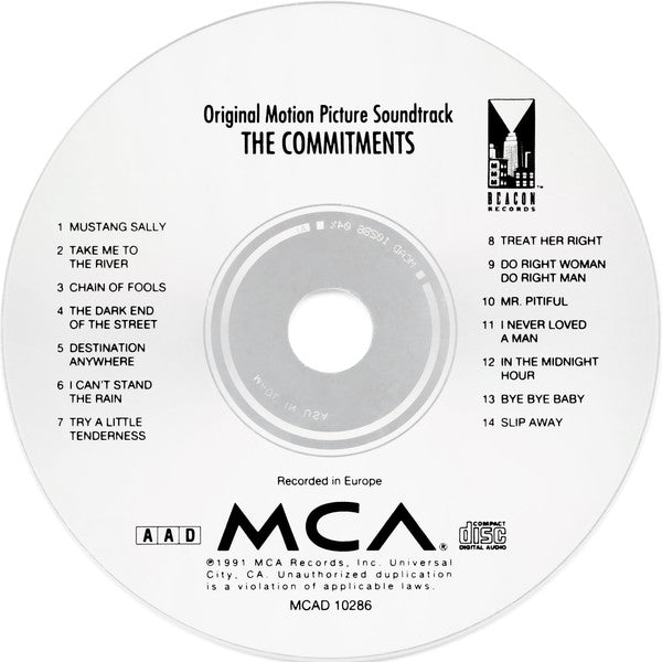 The Commitments : The Commitments (Original Motion Picture Soundtrack) (CD, Album, U.S)