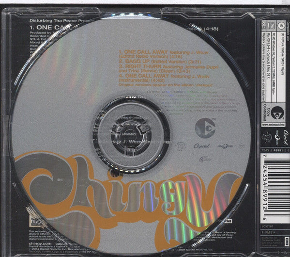 Chingy Featuring J. Weav : One Call Away (CD, Single)