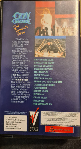 Ozzy Osbourne : The Ultimate Ozzy (VHS, Comp, PAL)