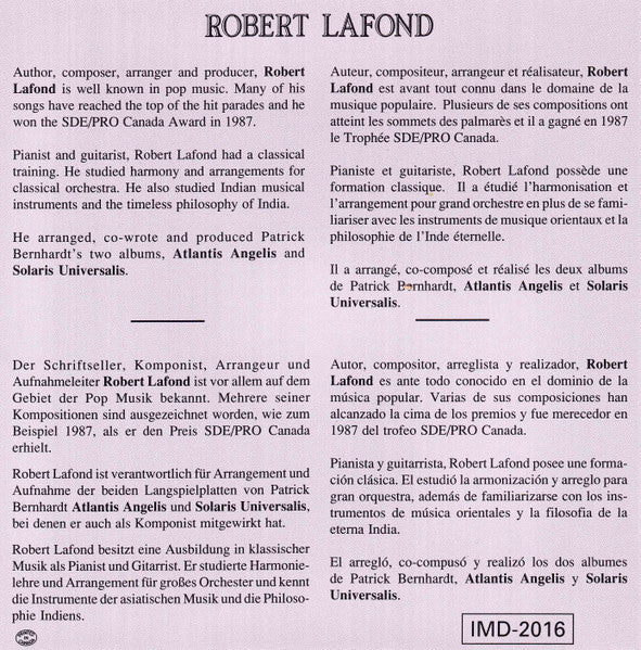 Robert Lafond : Extasias Voyage 1 (CD, Album)
