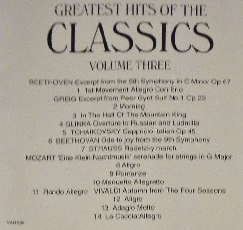 Various : The Greatest Hits Of The Classics - Volume 3 (CD, Comp)